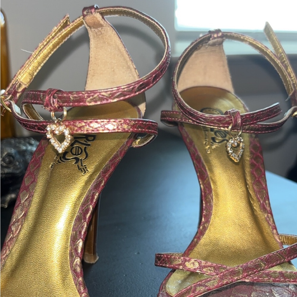 Carlos Heart Charm & Snakeskin Strappy Heels - Picture 2 of 7